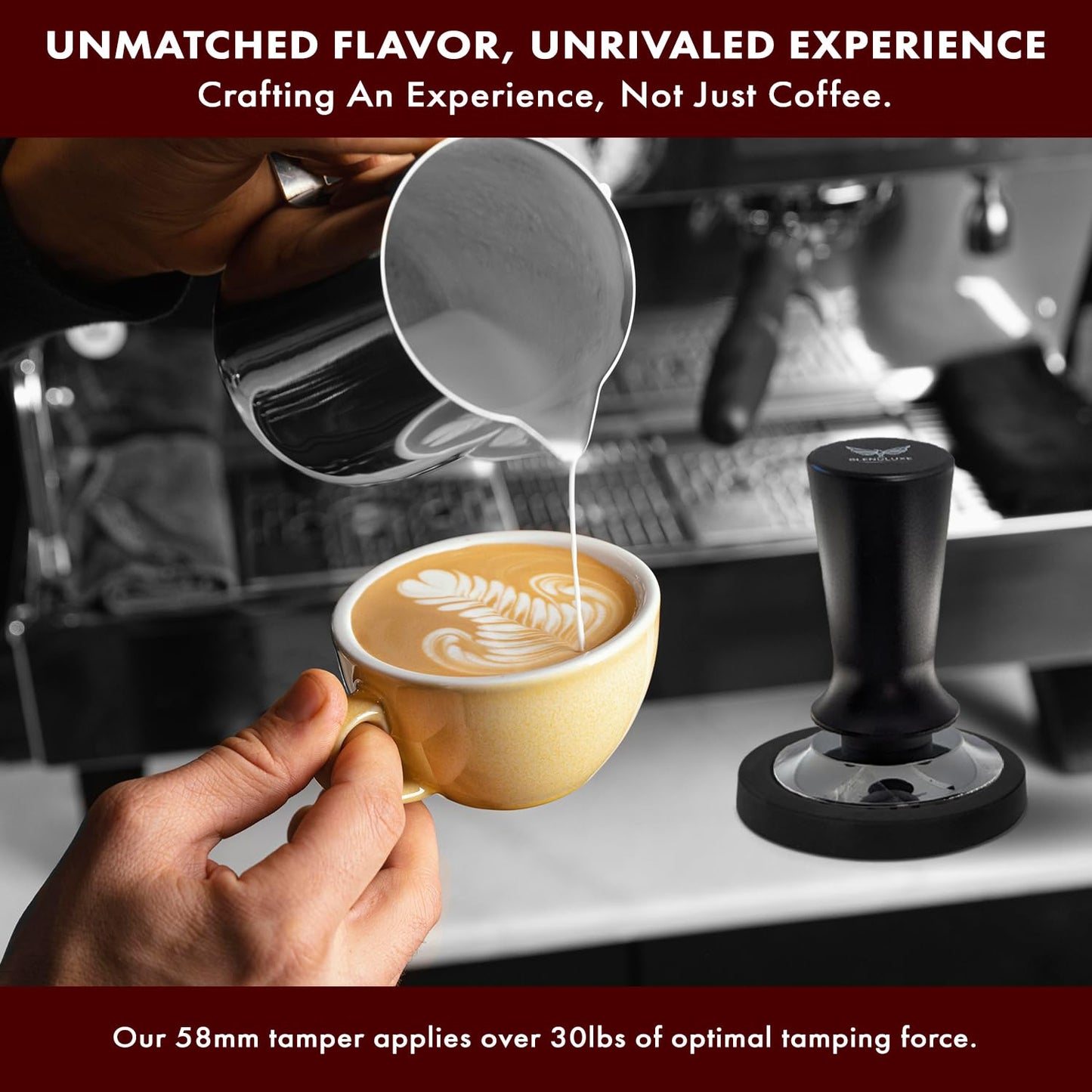 51mm Coffee Tamper - Premium Stainless Steel Espresso Press with Flat Base, Spring Loaded, Ergonomic Handle for Barista-Quality Espresso & Consistent Tamping, Perfect for Home & Commercial Use