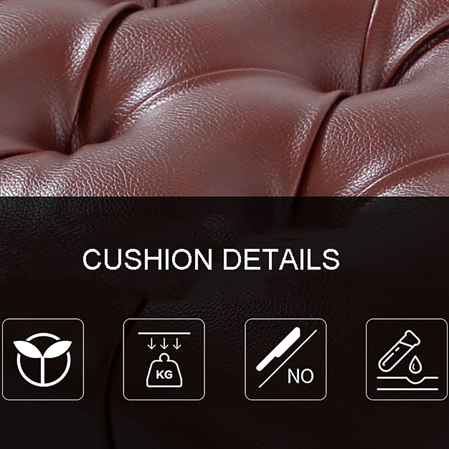 EliteBloom Leather Piano Bench Adjustable Single Piano Stool Adjustable Piano Bench Piano Bench with Solid Wood Leg Luxury Style Height: 46-56Cm,Reddish Brown,Brown