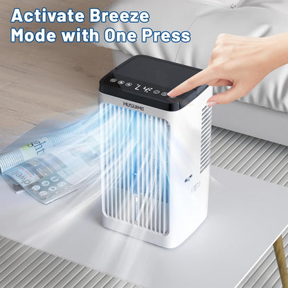 Portable Air Conditioners Evaporative Air Cooler with 4 Wind Speeds 8H Timer & 7 Color Light for Room