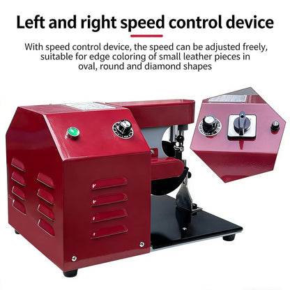 Electric Leather Edge Oiling Machine, Edging Coat Machine Kit, 50W Professional Leather Edge Dye Tool with Adjustable Thickness, Dual Speed Control for Leathers Working Treatment