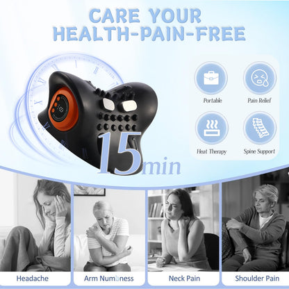 Neck Massager for Pain Relief,Portable Electric Massage Pillow with Heat,Deep Tissue Relaxation for Neck,Shoulders,Back,Perfect for Home, Office,Travel