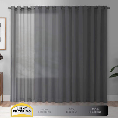 Pairs to Go Victoria Voile Modern Sheer Rod Pocket Window Curtains - 2 Panels, 59 in x 95 in, Turquoise
