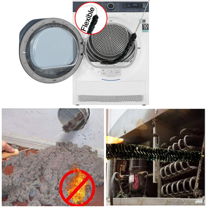 Vacuum Accessories & Attachment Compatible with Dyson V7 V8 V10 V11 V15 V6 DC58 DC59 - Dryer Vent Cleaner Kit & Refrigerator Condenser Coil Brush- Flexible Crevice Tool for Small Crevice