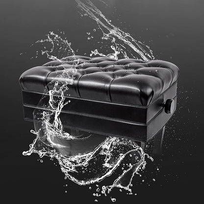EliteBloom Luxury Leather Piano Bench with Height Adjustable Padded Seat and Waterproof Cushion Piano Stool with Solid Flip Top for Extra Music Storage,