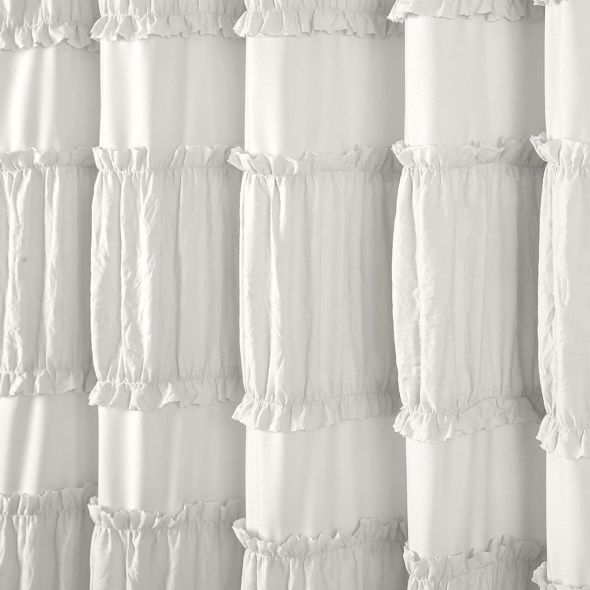 Lush Decor White Nova Ruffle Shower Curtain - 72" x 72"