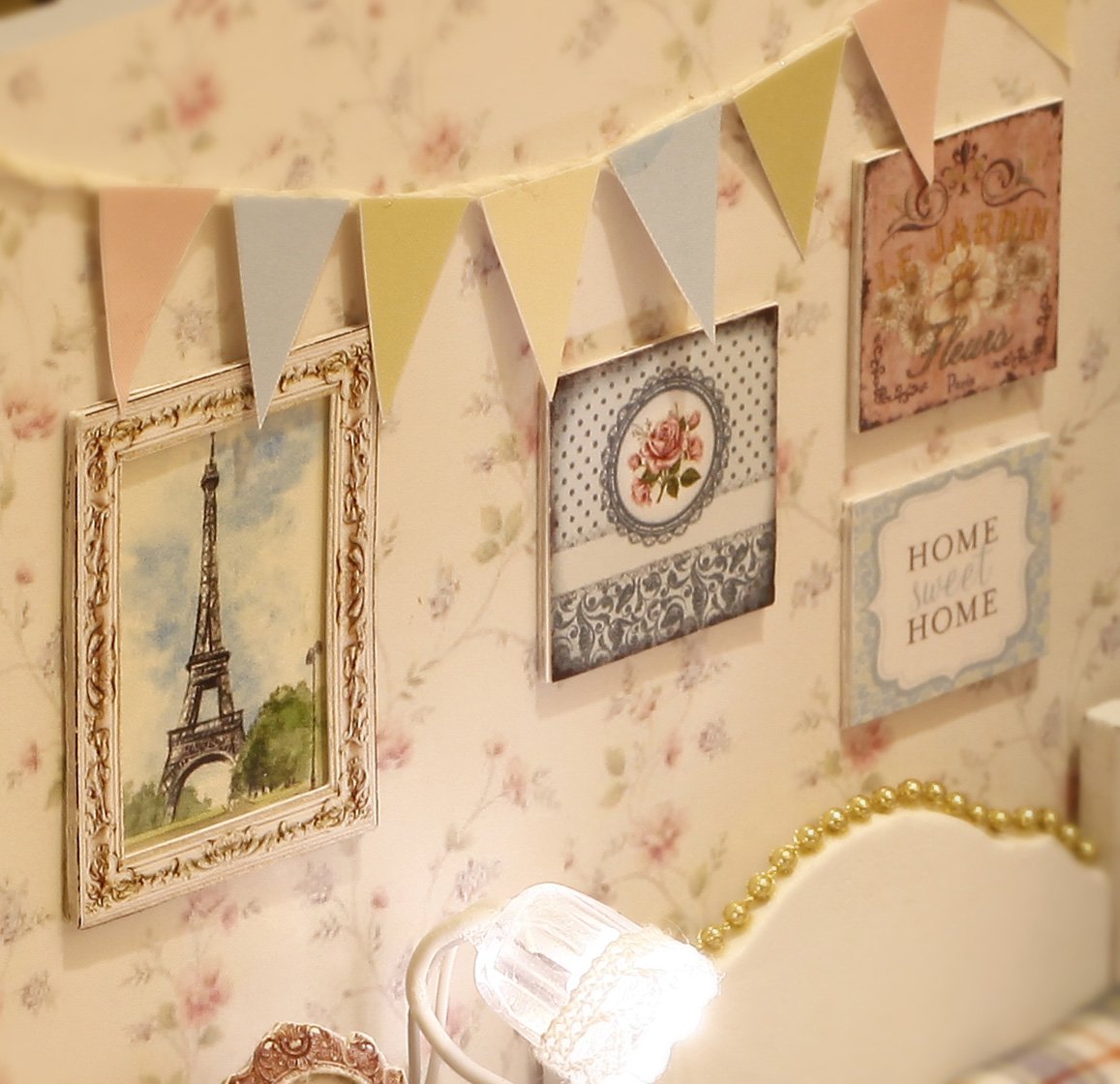 CUTEROOM DIY Miniature House Kit - Mini Craft Rooms for Adults with LED Lights, Realistic Mini Dollhouse Kit Building Model Kit, Creative Home Decor Gift- Sunshine Overflowing