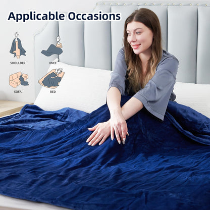 Electric Heated Blanket Full Size 72"x84", Cozy Large Oversized, 5 Heating Levels & 10 Hours Auto Off, Cozy for Bed, Sofa, & Office, Machine Washable, Purple