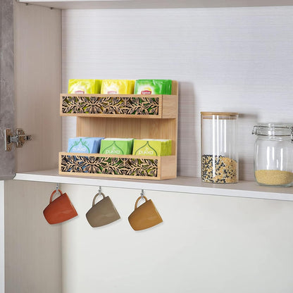 QILICHZ Tea Bag Holder - Wall Mounted Organizer for Tea Bags, Table or Wall Tea Holder