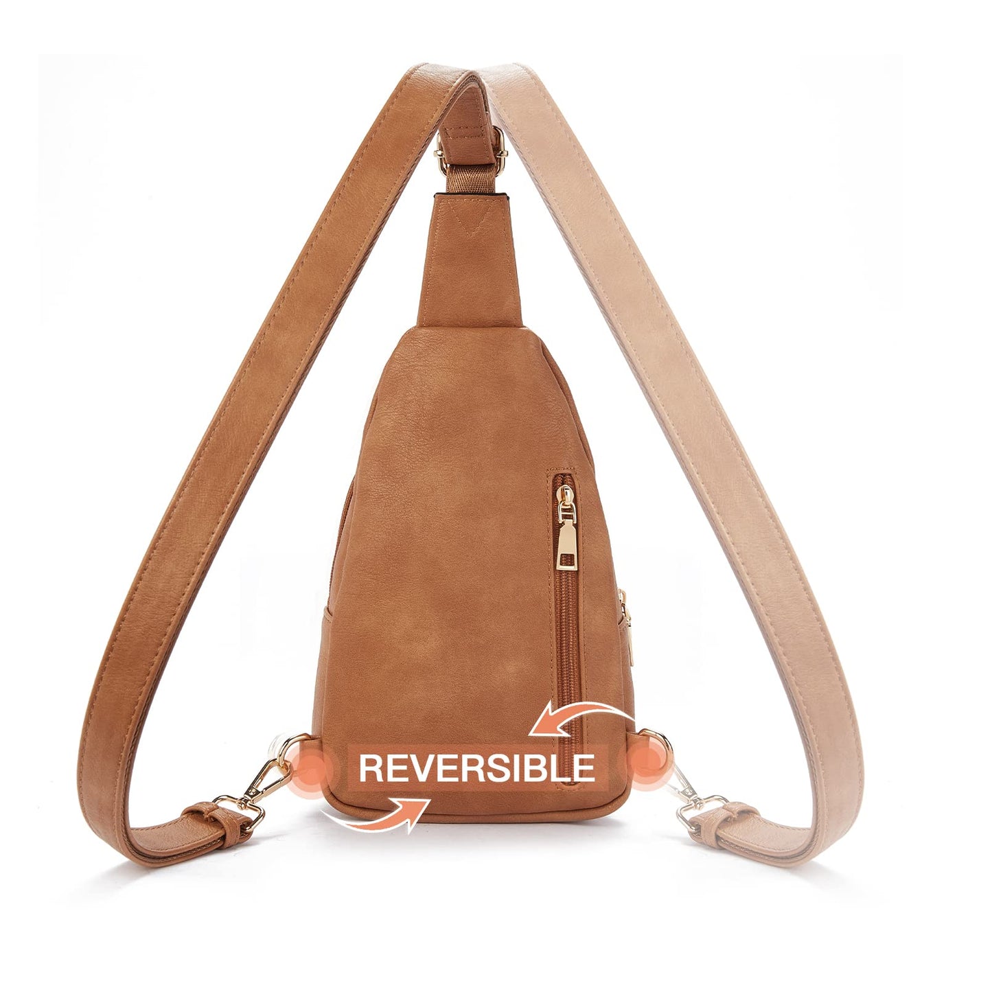 Telena Small Sling Bag for Women Leather Crossbody Fanny Packs Chest Bag for Women