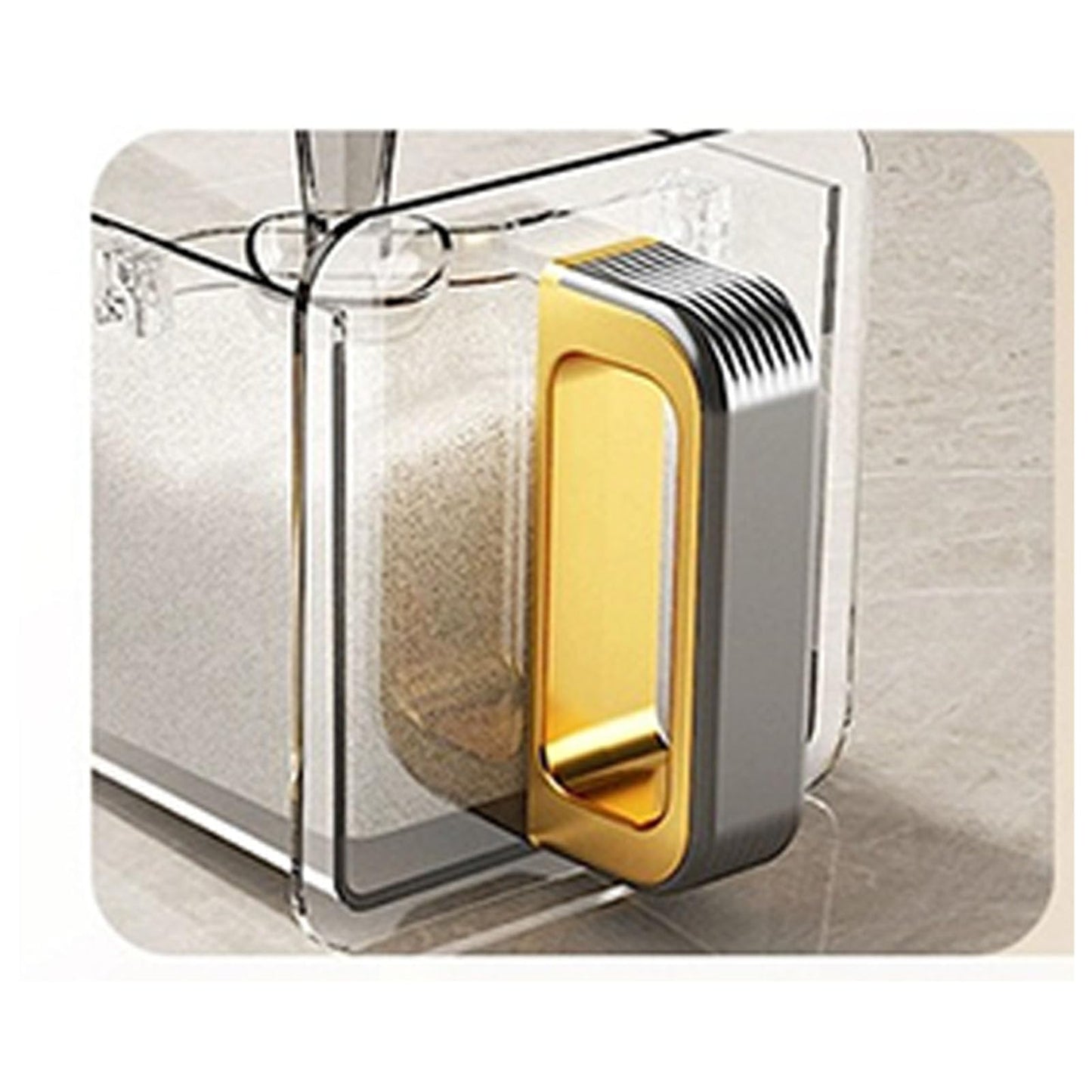 Seasoning Organizer Box, Acrylic Spice Storage Box, 3 Compartments Transparent Spice Rack Spice Jar Spice Container With Lid And Spoon Storage Container Black
