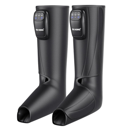 FIT KING Upgraded Cordless Leg Foot Massager for Pain Relief and Circulation, Relax Recovery Therapy, Rechargeable & Portable Compression Boots Calf Compression with Travel Bag - Famliy Healthy Gift