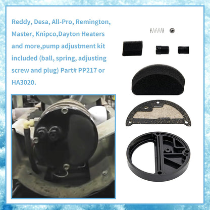 M29609 Filter Cover PP217 HA3020 Pump Kit PP213 Replacement for Reddy Remington Master Desa Space Heaters