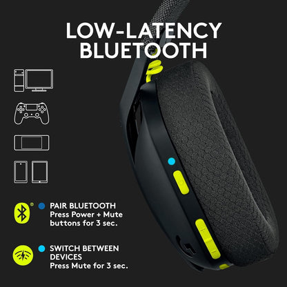 Logitech G435 Lightspeed and Bluetooth Wireless Gaming Headset - Lightweight- Black (Renewed)
