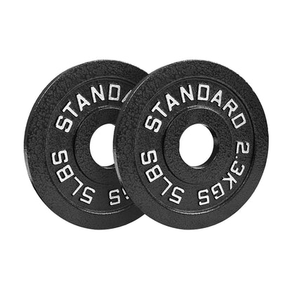 Steel Olympic Plates 175LB Set - 2 inch Olympic Hammertone Coated 2x 2.5lb, 5lb, 10lb, 25lb, & 45lb for Weight Lifting Training