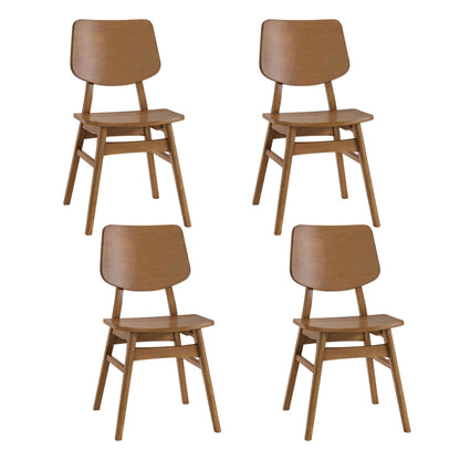 Alaterre Furniture Calais Mid Century Modern Dining Chairs Set of 4 - Solid Wood Chair Set with Armless Design - Mid Century Modern Furniture for Dining Room and Kitchen (Pecan Finish)