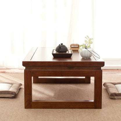 MHJKHG Wooden Coffee Table Living Room Coffee Table Low Floor Table Low Dining Table Children's Game Table Elm Wood Material，Brown 50x40x25cm