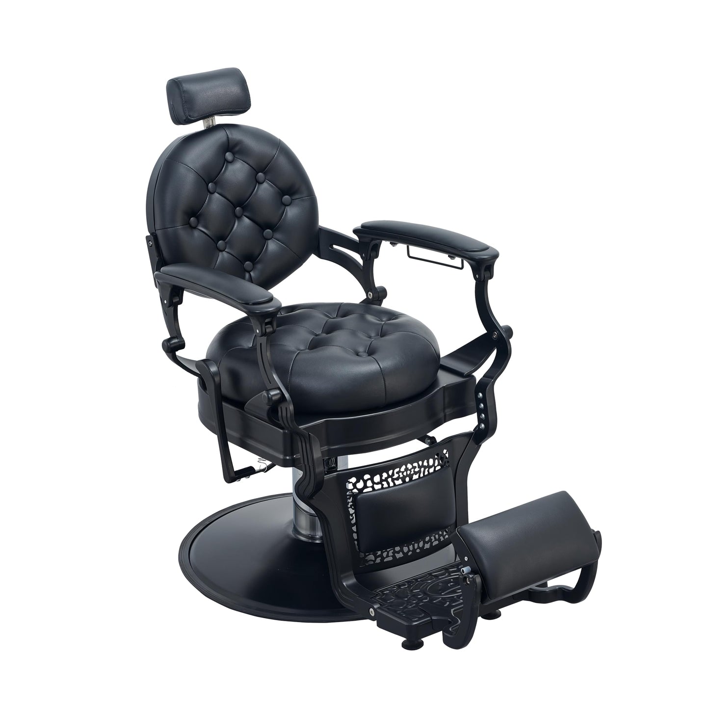 Coczeb Barber Chair Heavy Duty (700LB Capacity) - Professional Multi-Function Salon Chair for Hairdressing, Beauty, Tattoo, Massage(All Black)