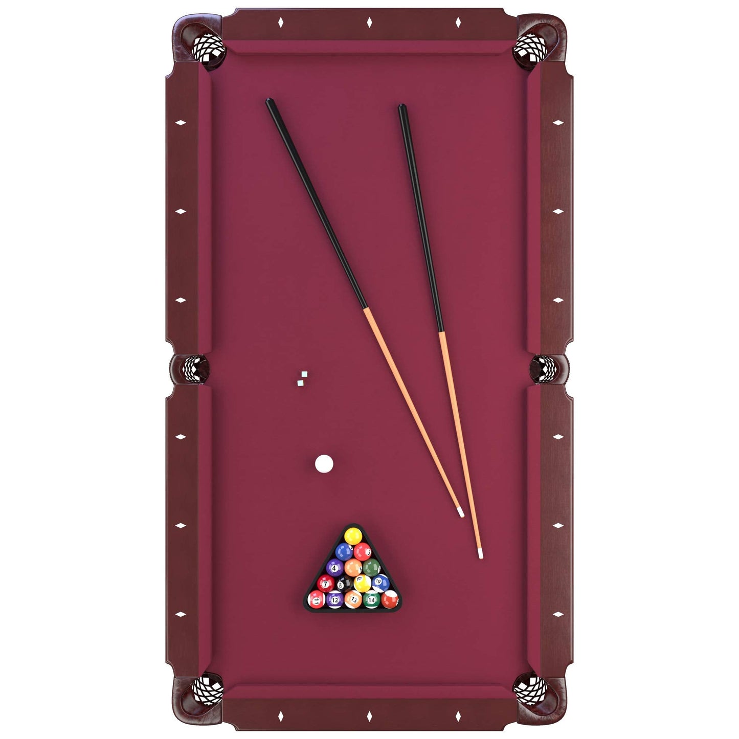 Fat Cat Reno 7.5 Foot Pool Table, Billiard Table with Accuslate Surface, K66 Bumpers, Dark Cherry Finish, Includes Cues and Balls