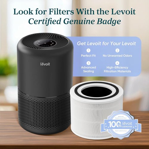 LEVOIT Air Purifier - HEPA Filter for Home Allergies & Pets | Covers Up to 1073 ft², Black, 2 Pack