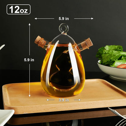2 1, 12OZ PARACITY Oil and Vinegar Dispenser Bottle in Olive Oil Dispenser Bottle for Kitchen with Cork Stoppers