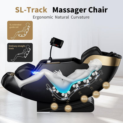Full Body Zero Gravity Massage Chair, 51'' SL Track with 3 Levels Zero Gravity & Body Scan, 20 Auto Massage Programs, 3D Shiatsu Deep Tissue Massage, Foot Rollers, Airbag, Heating, Yoga Stretch