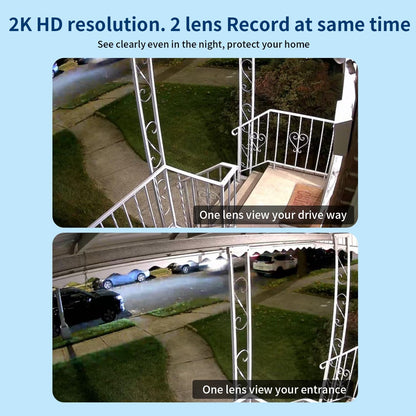 LETSCEE Dual Lens WiFi Security Camera Outdoor,5G/2.4G PTZ Outdoor Auto Tracking,HOM Security Surveillance System Camera,WiFi,Night Vision,7/24 Recording