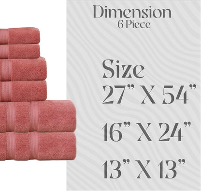 550GSM 100% Set (2 2 2 (Set 6) Home Weavers Elegance Essentials Cotton Zero Twist Super Absorbent Bath Towel Bath