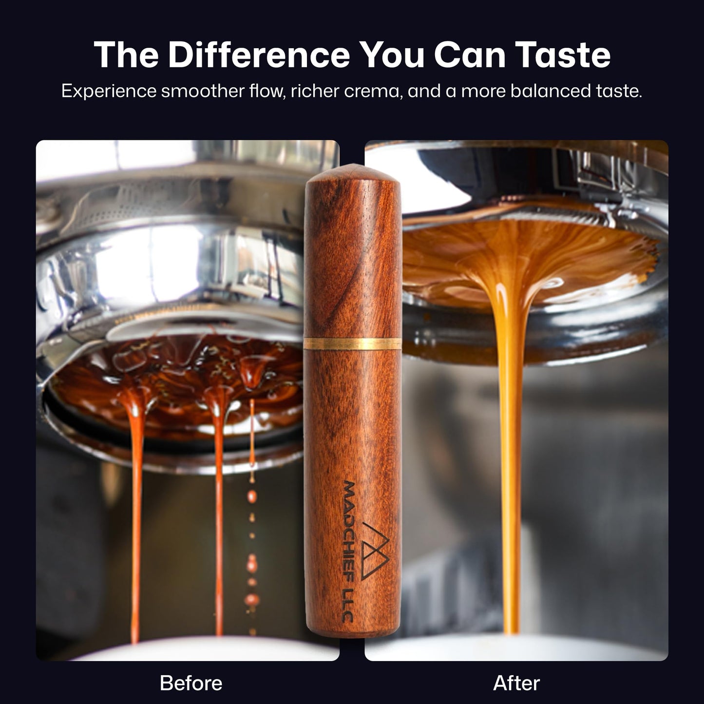 MADCHIEF WDT Tool Espresso – 6x 0.35mm Needles with Stand | Espresso Coffee Distribution & Stirring WDT Tool | Wooden Handle Coffee Distributor Barista Tools for Even Extraction & Better Crema