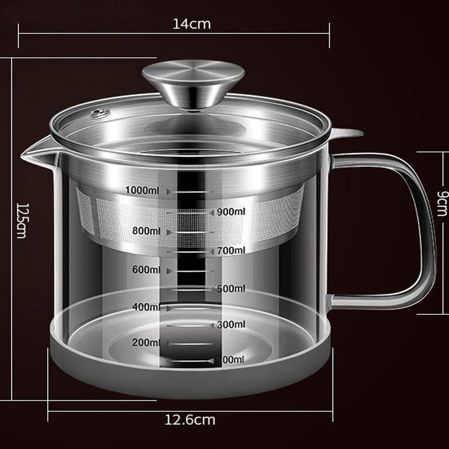 BinaryABC Yogurt Strainer,Nut Milk Strainer,Juice Food Strainer,Glass Teapot with Mesh Strainer,Stainless Steel Iced Tea Pitcher