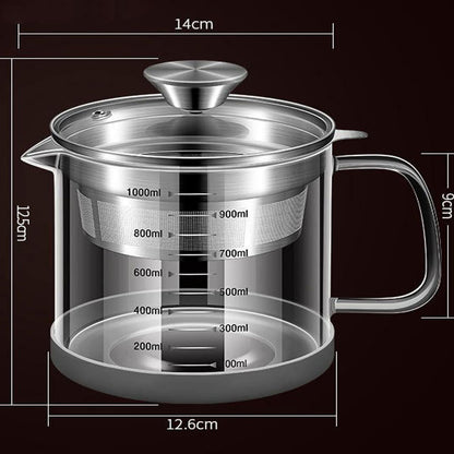 BinaryABC Yogurt Strainer,Nut Milk Strainer,Juice Food Strainer,Glass Teapot with Mesh Strainer,Stainless Steel Iced Tea Pitcher
