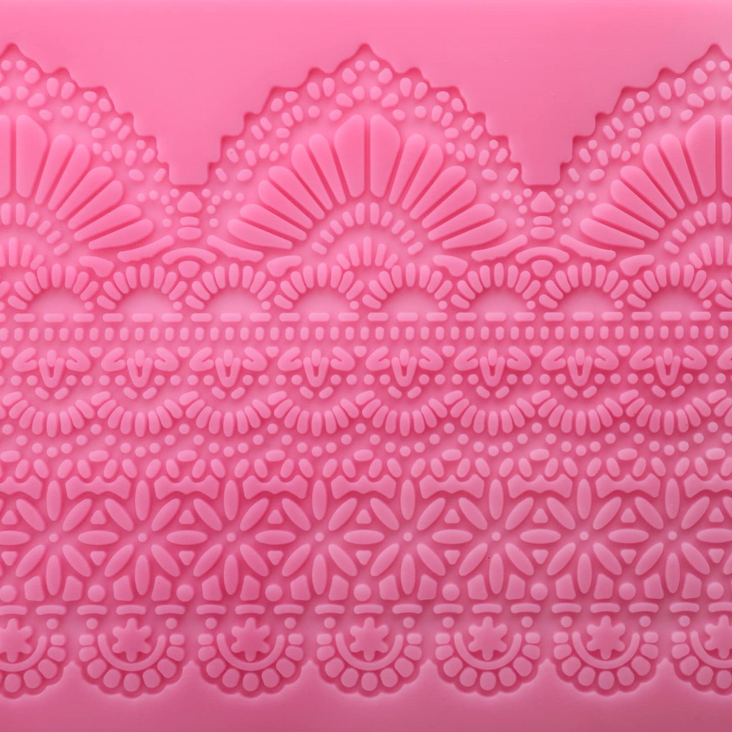 Hedume Set of 4 Sugar Edible Cake Silicone Fondant Impression Lace Mat, 15.5" Large Mold, Flower Pattern Molds Craft Tools for Cake Decorating