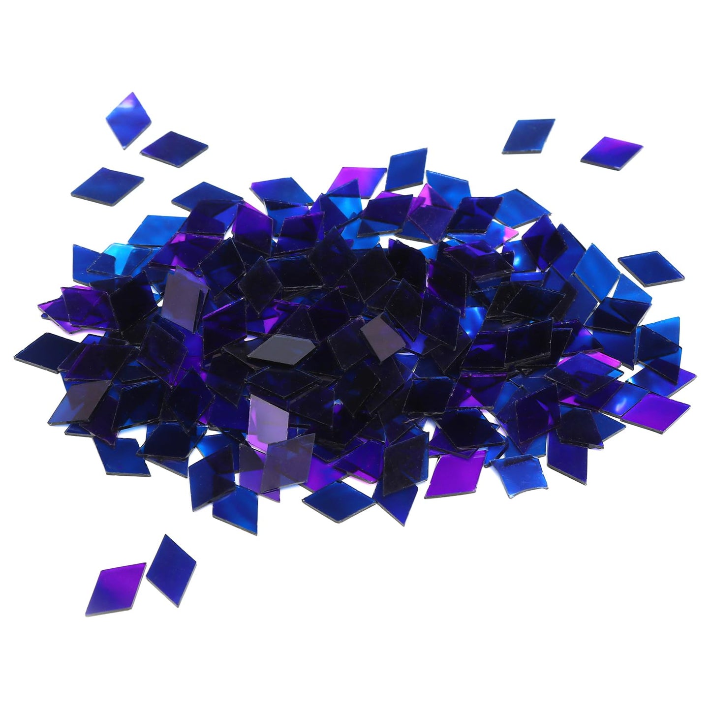 HJRTIUOH 520pcs/100g Diamond Mosaic Tiles, High Transparency Stained Glass Mosaic Tiles, DIY Handmade Lampshade Artwork and Stained Glass Projects, Deep Blue