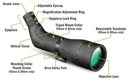 Vortex Optics Crossfire HD Spotting Scopes (16-48x65 Angled)