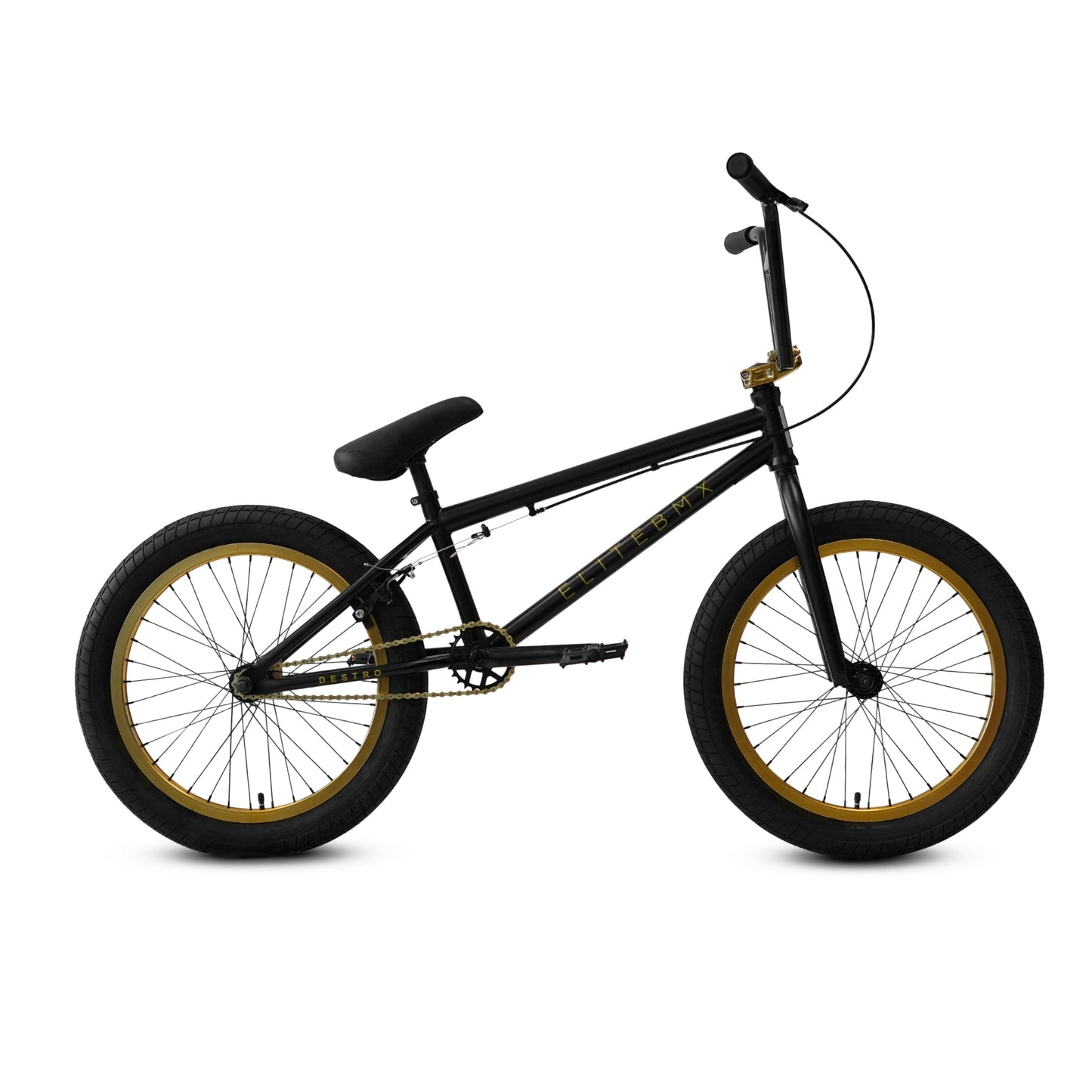 Elite BMX 18", 20" & 26" Model Freestyle Bike - 3 Piece Crank (20", Black OE)