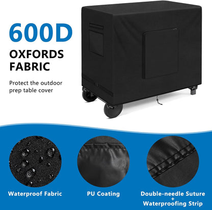 40 Inch 600D SIRUITON Outdoor Bar Cart Cover for BBQ Food Prep Table, Heavy Duty Oxford Fabric Outdoor Dining