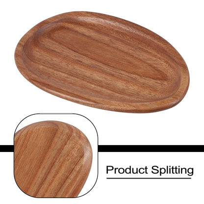 Handcrafted Acacia Wood Oval Tray – Serving Platter for Coffee Tea Drin & Desserts (20x28 cm) – Rustic Kitchen Decor & tial Home Accessory
