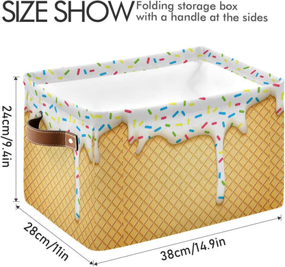 15x11x9.5inch Ice Cream Cone Storage Bin - Large Canvas Basket