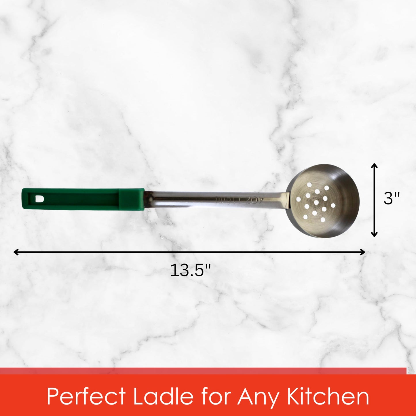 Habanerofire 4 Ounce Slotted Stainless Steel Portion Control Ladle Spoon for Measuring and Serving; Commercial Grade Serving Scoops [Pack of 2]