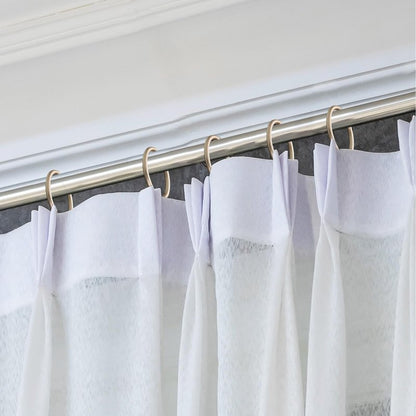 Hotop 30 Pcs Metal Drapery Curtain Rings 0.98/1.26/1.65 inch Interior Diameter and 30 Pcs Hanging Curtain Drapery Pin Hooks for Window Door Shower(Champagne Gold,42mm)
