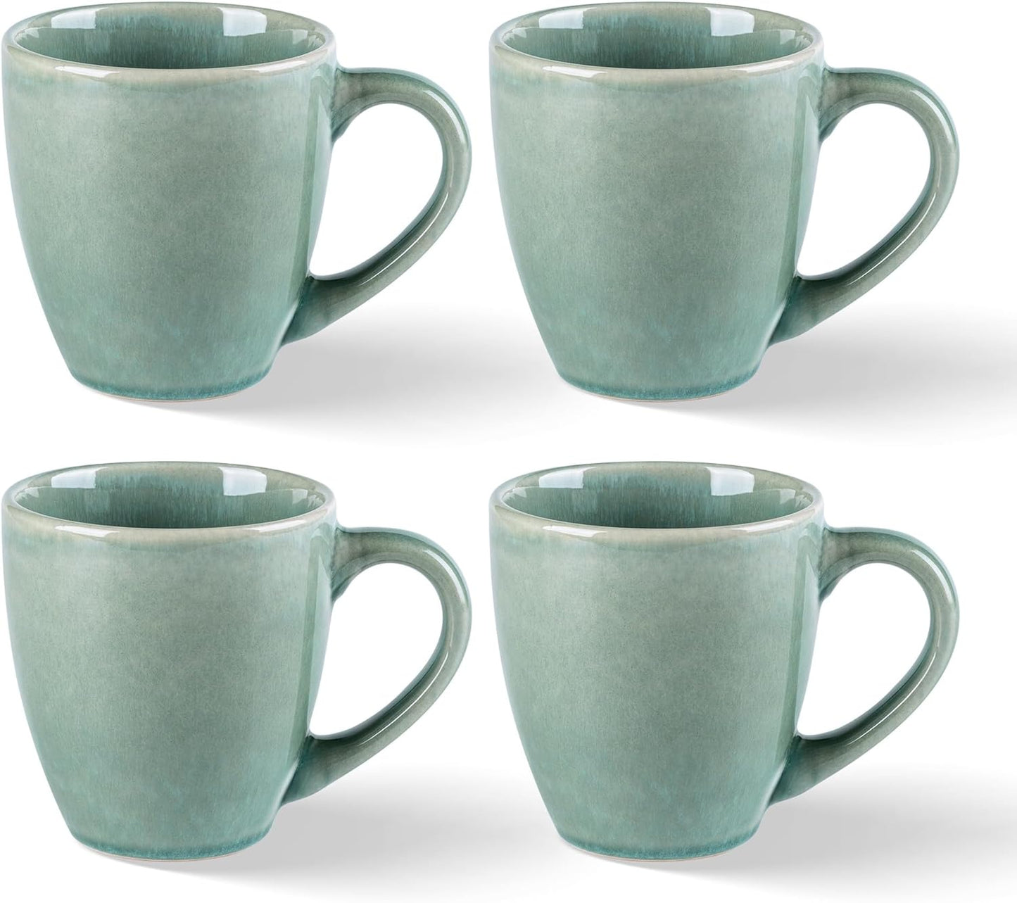 Set 4, 12oz Set GBHOME Ceramic Coffee Mugs of Stoneware Coffee Mugs For Dad Mom Women MEN, Light Weight Coffee Cups