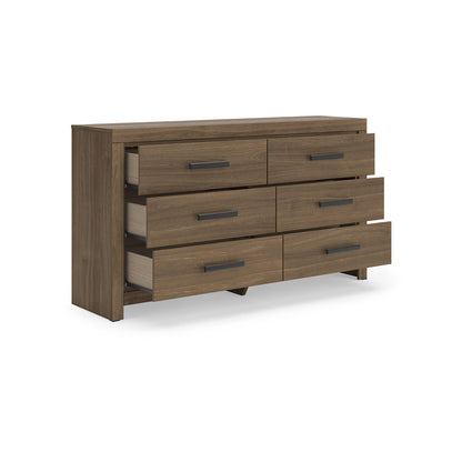 Signature Design by Ashley Ryderton Rustic 6-Drawer Dresser with Safety Stop, Warm Brown