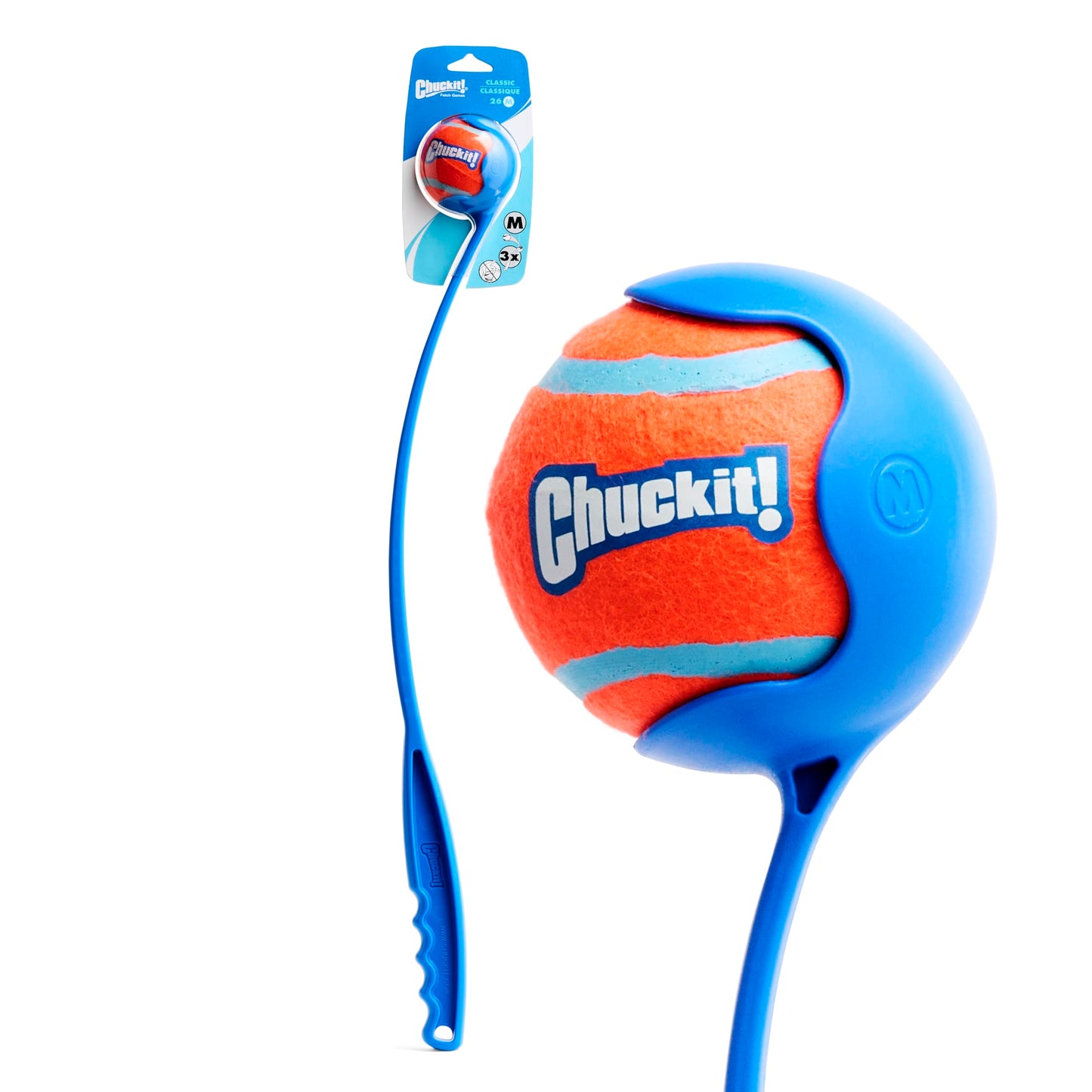 Chuckit! Dog Ball Launcher - Classic 26" with Medium (2.5"), Dog Fetch Ball Thrower, For Dogs 20-60 Pounds, Made in USA