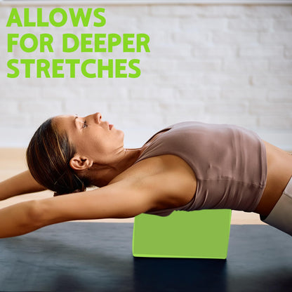 Yoga Block - Supportive Latex-Free Eva Foam - Soft Non-Slip Surface with Beveled Edges for Yoga, Pilates, Meditation - Yoga Accessories for Stability, Balance, Deepen Stretches