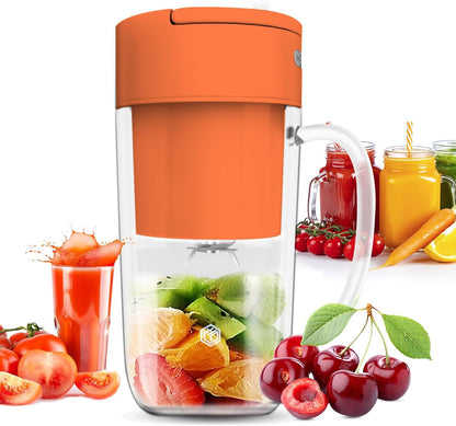 Portable Blender, 10 oz Mini for Smoothies, Fruits, and Veggies, Rechargeable USB, Easy to Clean, Suitable for