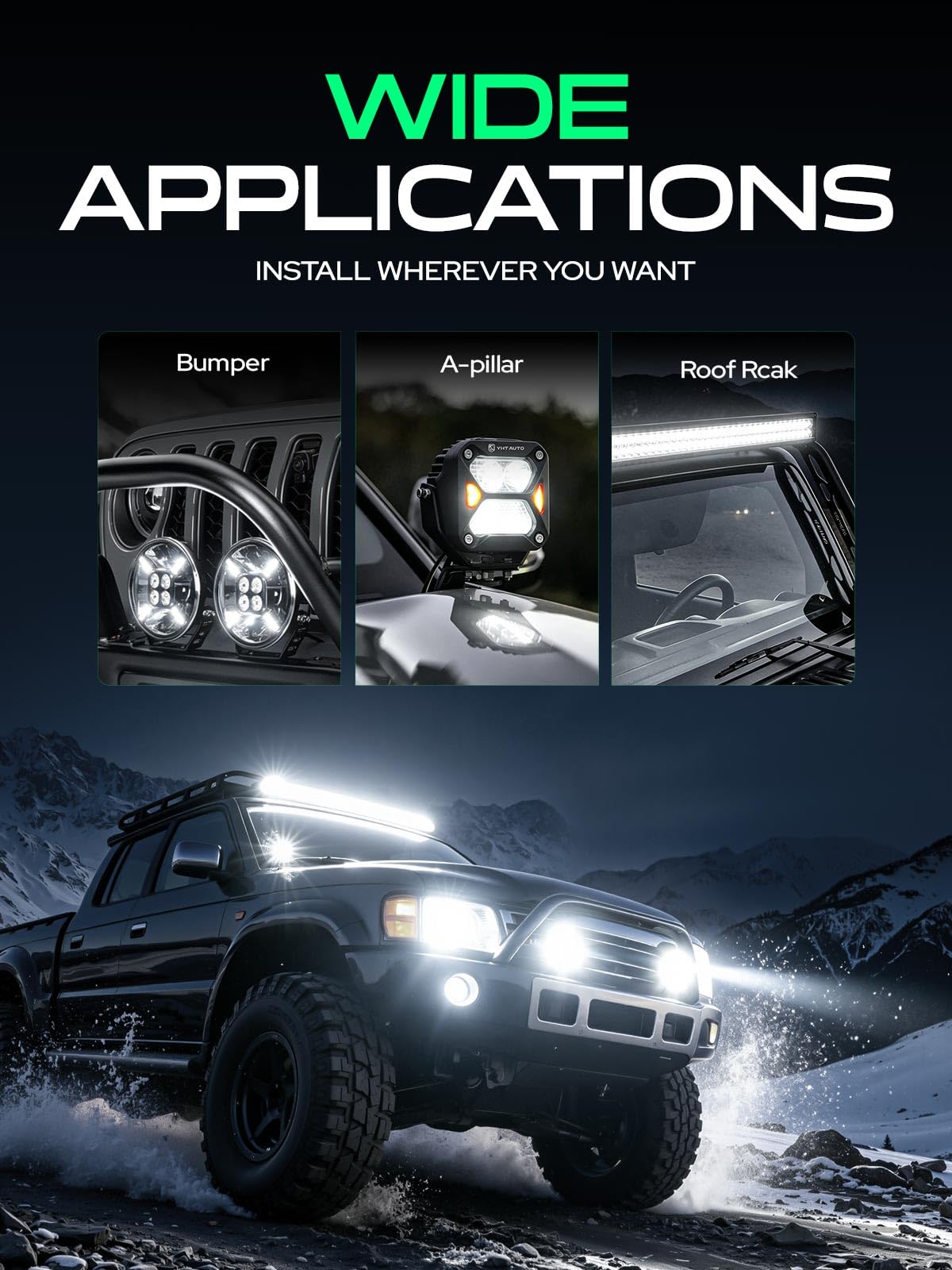 YHTAUTO 9 Inch LED Driving Light & Light Cover 150W 18000LM 5700K Combo Beam Off Road Camper Pod Fog Light for 4x4 Pickup Truck ATV UTV Dirt Bike Motorcycle Boat Trailer IP67 Waterproof Lamp