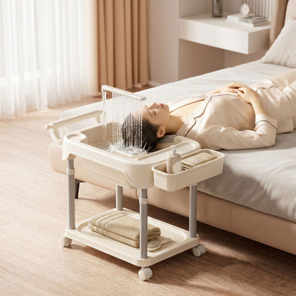 Portable Shampoo Bowl, Mobile Shampoo Basin, Features A Vertical Circulation Pump, A Height Adjustable Lifting Bracket, for Elderly, Pregnant Women, People with Limited