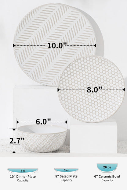 36-Piece Dinnerware Set for 12,Transform Your Table with Stylish Plates & Bowls,Ideal for Hosting, Entertaining & Special Occasions, Dishwasher Safe