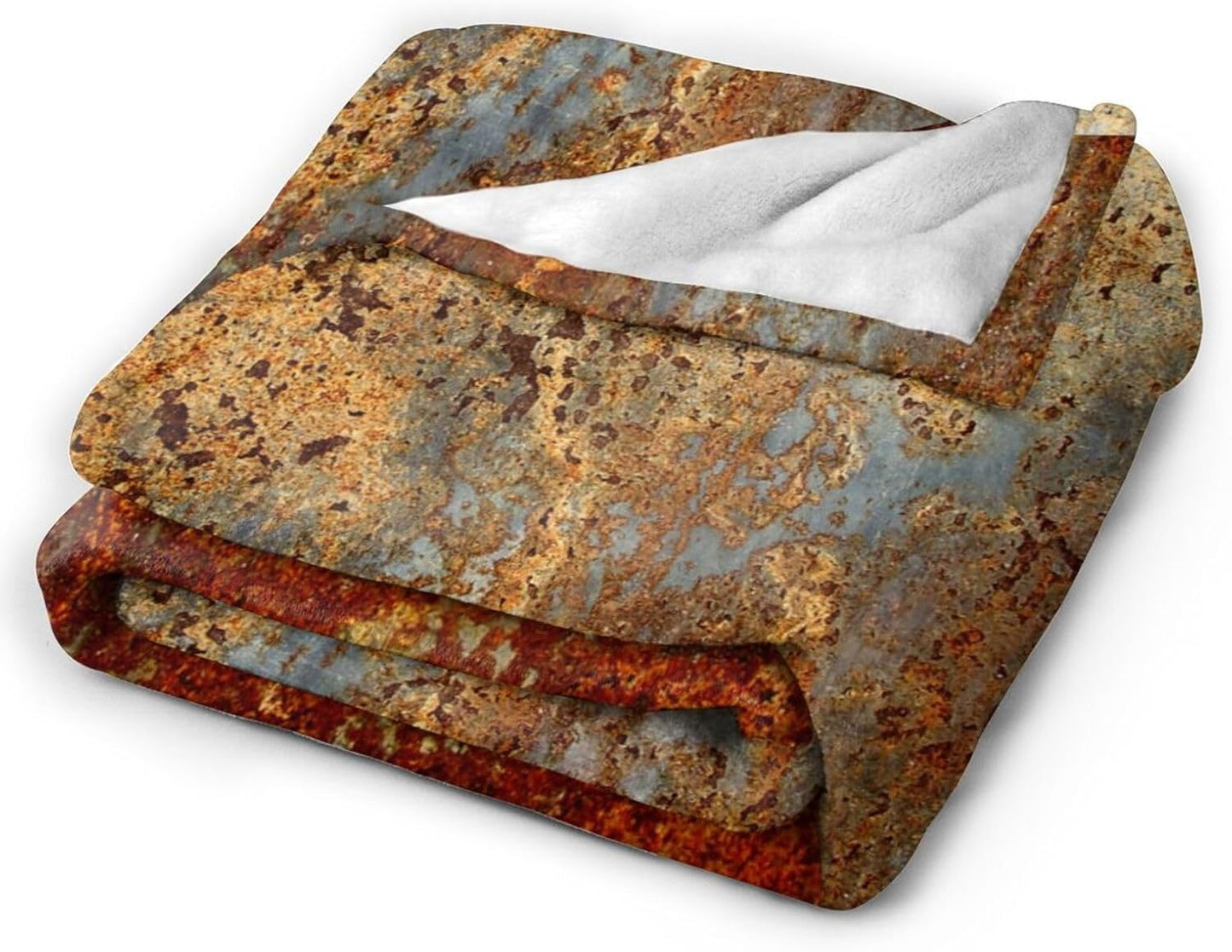 HGOD DESIGNS Brown Rust Colorful Metal Rusty Steel Blanket, Soft Comfortable Throw Blanket for Sofa, Chair, Bed, Office