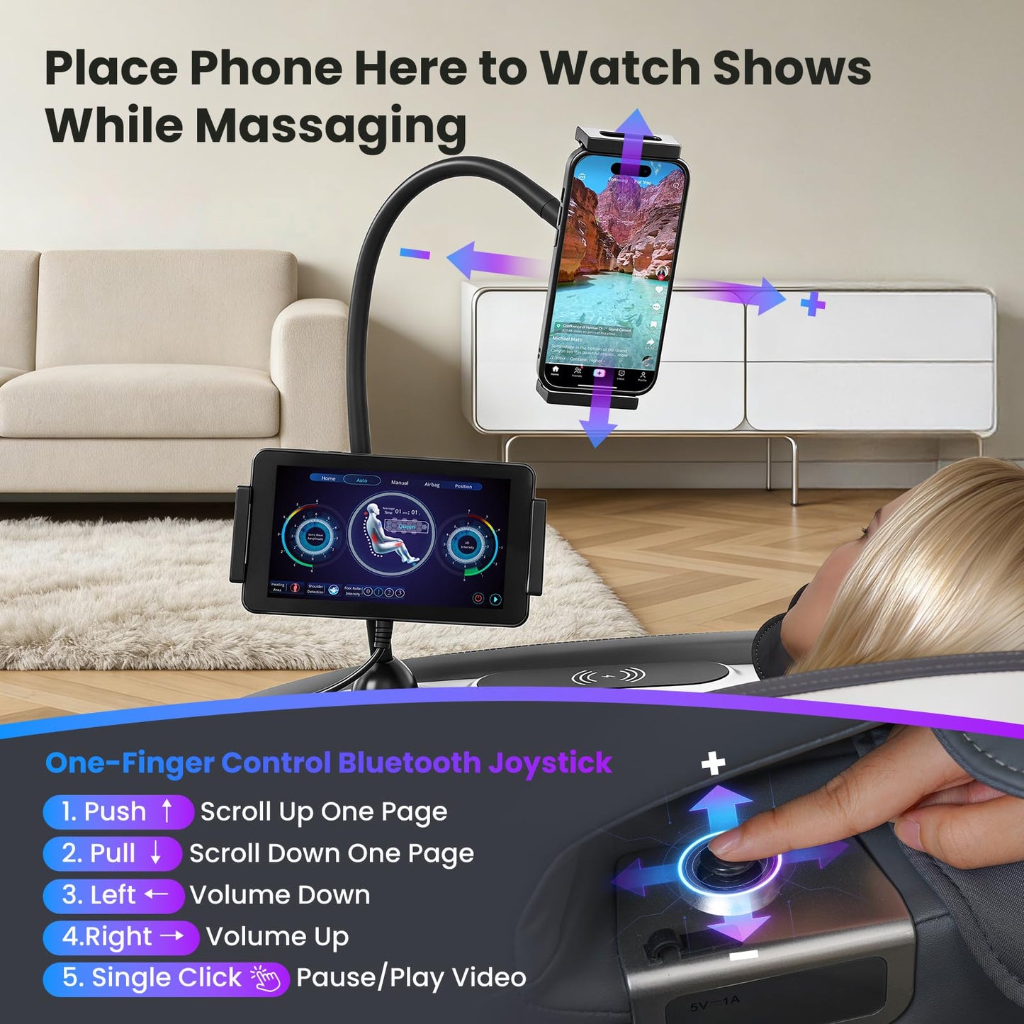 KTENTITO 4D Music Rhythm Massage Chair Full Body Recliner, 2026 Unique Sonic Resonance Zero Gravity SL-Track Shiatsu with Knee Heating Blanket AI Voice Bluetooth Foot Roller Body Scan Airbags G9 White