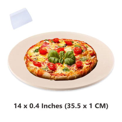 Waykea 14 Inch Pizza Stone Cordierite Baking Stone for Oven & Grill, Heavy Duty BBQ Grilling Pizza Pan Large Oven Stone for baking, Ideal for Cooking Crispier Crust Pizza, Bread and More